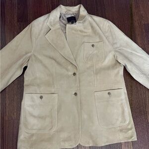 NWOT Banana Republic Genuine Goat Suede Coat Womens Size 20 Tan